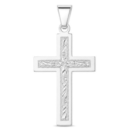 Ezüst medál - kereszt, kézi gravírozással | Argento-ekszer.hu