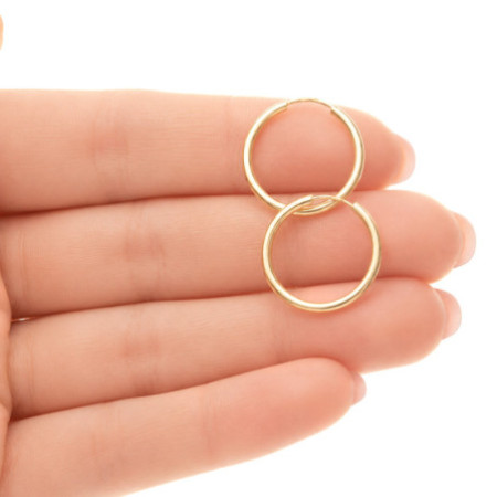 Arany karika fülbevaló - kicsi karikák, átmérője 18 mm | Argento-ekszer.hu