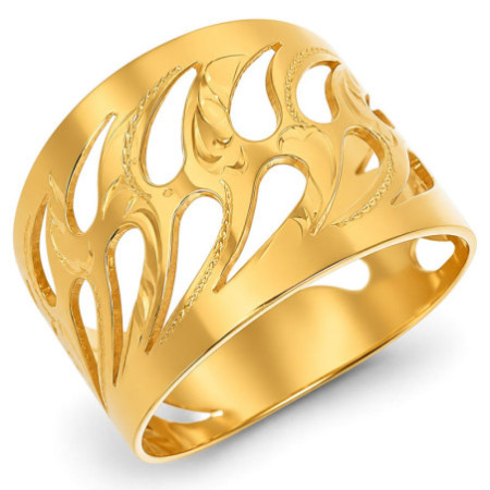 Aranyozott ezüst gyűrű - kézi gravírozással | Argento-ekszer.hu