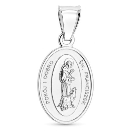 Ezüst medál - Assisi Szent Ferenc, farkassal | Argento-ekszer.hu