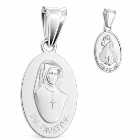 Ezüst medál - Szent Fausztina Kowalska | Argento-ekszer.hu