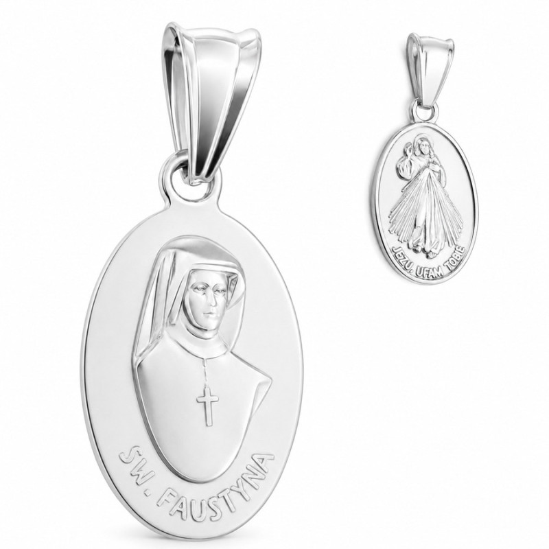 Ezüst medál - Szent Fausztina Kowalska | Argento-ekszer.hu
