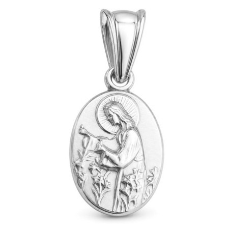 Ezüst medál - szent nő liliomokkal | Argento-ekszer.hu