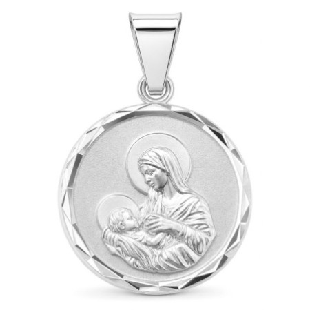Ezüst medál - Szűz Mária a gyermek Jézussal | Argento-ekszer.hu