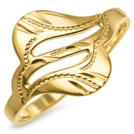 Aranyozott ezüst gyűrű - kézi gravírozással | Argento-ekszer.hu