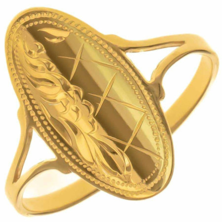 Aranyozott ezüst gyűrű - kézi gravírozással | Argento-ekszer.hu