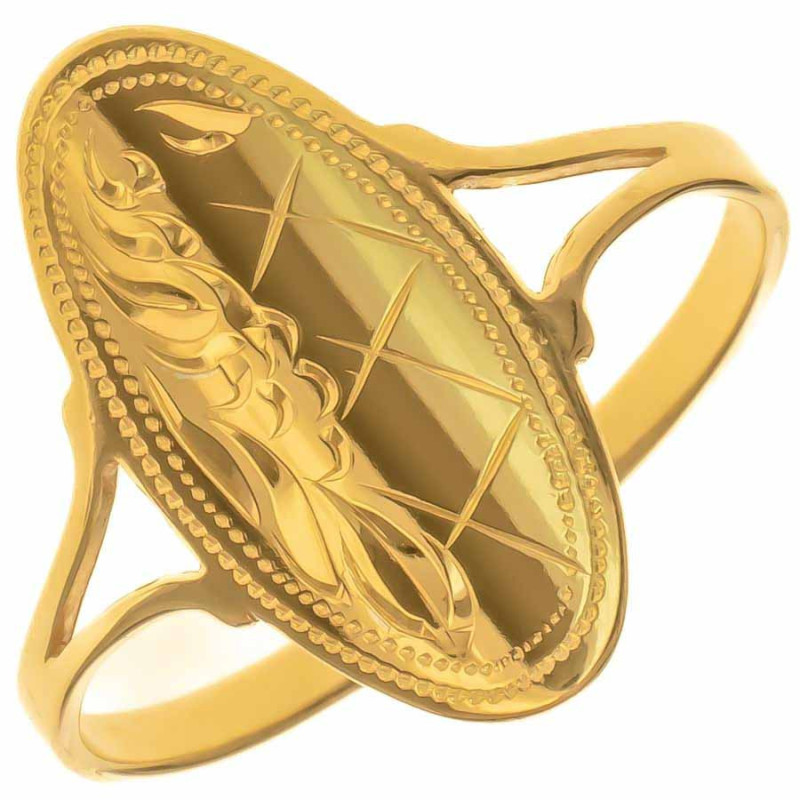 Aranyozott ezüst gyűrű - kézi gravírozással | Argento-ekszer.hu