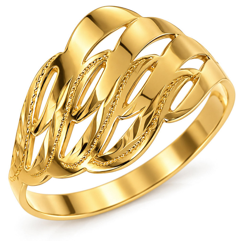 Aranyozott ezüst gyűrű - kézi gravírozással | Argento-ekszer.hu