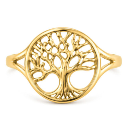 Aranyozott ezüst gyűrű - életfa | Argento-ekszer.hu
