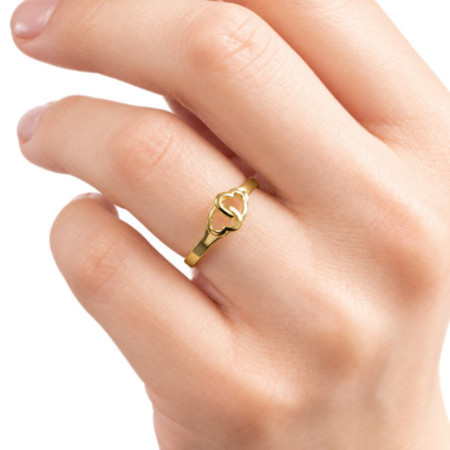 Aranyozott ezüst gyűrű - szív | Argento-ekszer.hu