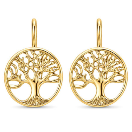 Aranyozott ezüst fülbevaló - életfa | Argento-ekszer.hu
