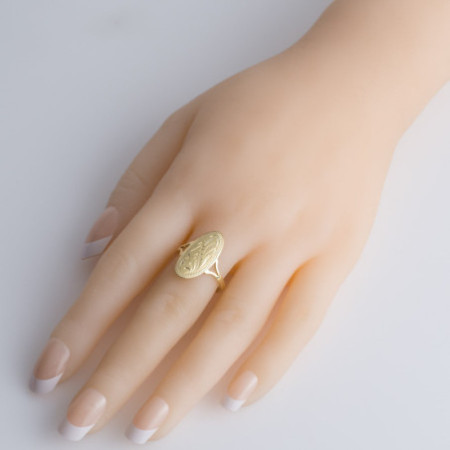 Aranyozott ezüst gyűrű - kézi gravírozással | Argento-ekszer.hu