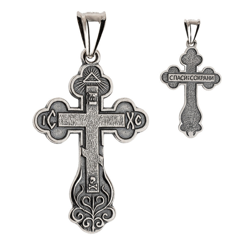 Ezüst medál - ortodox kereszt, feketített | Argento-ekszer.hu