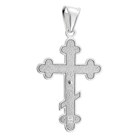 Ezüst medál - ortodox kereszt Jézussal, texturált felület | Argento-ekszer.hu