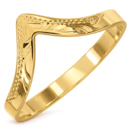 Aranyozott ezüst gyűrű - kézi gravírozással | Argento-ekszer.hu