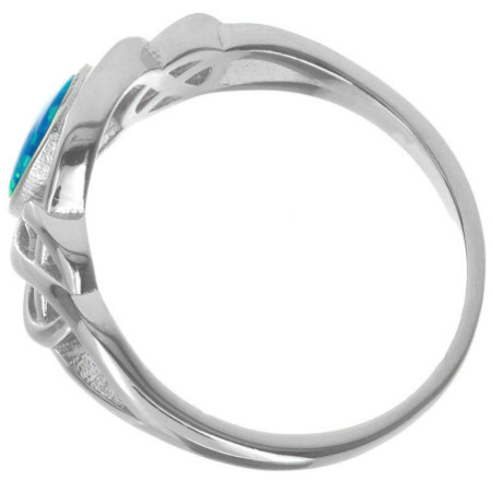 Ezüst gyűrű - kék ovális szintetikus opál | Argento-ekszer.hu