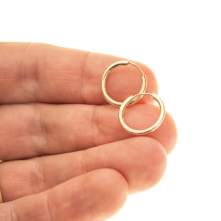 Arany karika fülbevaló - kicsi karikák, átmérője 15 mm | Argento-ekszer.hu