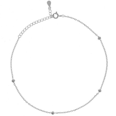 Ezüst bokalánc - szív, golyó, hossza 22 - 26 cm | Argento-ekszer.hu