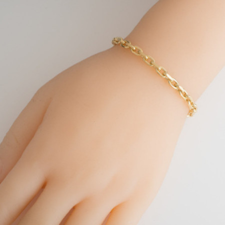 Aranyozott ezüst karkötő - Rolo minta, vastagsága 5 mm | Argento-ekszer.hu