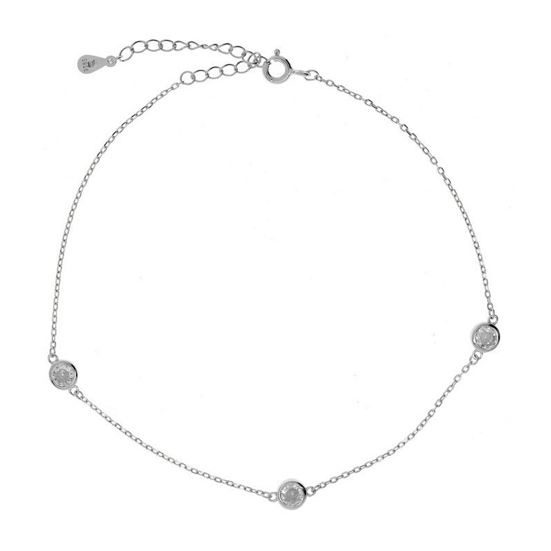Ezüst bokalánc - átlátszó kerek cirkóniák, hossza 22 - 26 cm | Argento-ekszer.hu Ezüst bokalánc - átlátszó kerek cirkóniák, hossza 22 - 26 cm | Argento-ekszer.hu