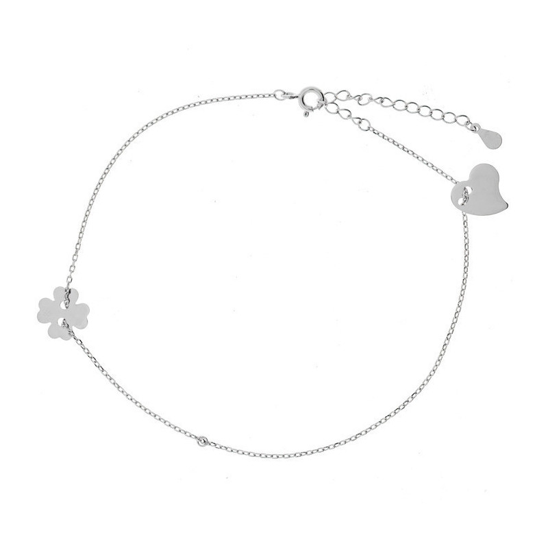 Ezüst bokalánc - négylevelű lóhere, szív, hossza 22 - 26 cm | Argento-ekszer.hu Ezüst bokalánc - négylevelű lóhere, szív, hossza 22 - 26 cm | Argento-ekszer.hu