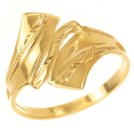 Aranyozott ezüst gyűrű - kézi gravírozással | Argento-ekszer.hu