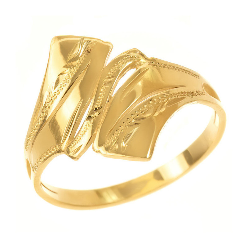 Aranyozott ezüst gyűrű - kézi gravírozással | Argento-ekszer.hu