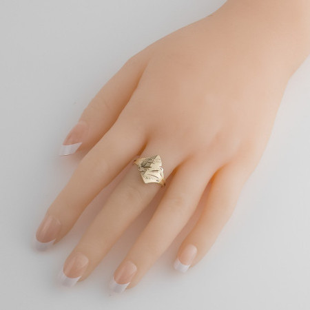 Aranyozott ezüst gyűrű - kézi gravírozással | Argento-ekszer.hu