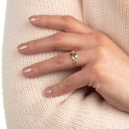 Aranyozott ezüst gyűrű - kézi gravírozással | Argento-ekszer.hu