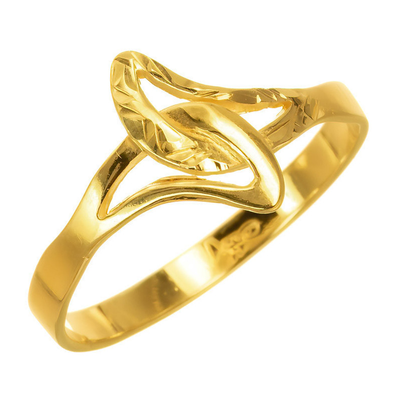 Aranyozott ezüst gyűrű - kézi gravírozással | Argento-ekszer.hu