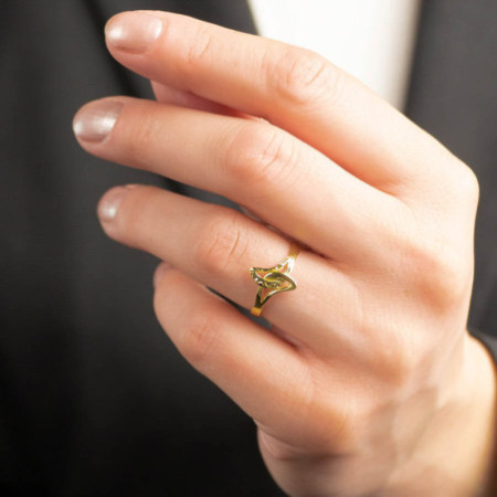 Aranyozott ezüst gyűrű - kézi gravírozással | Argento-ekszer.hu