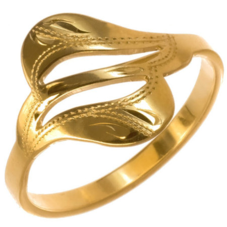 Aranyozott ezüst gyűrű - kézi gravírozással | Argento-ekszer.hu