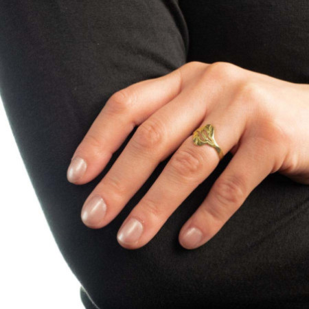 Aranyozott ezüst gyűrű - kézi gravírozással | Argento-ekszer.hu