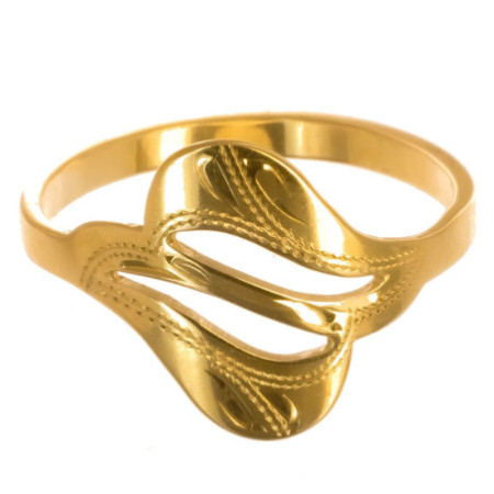 Aranyozott ezüst gyűrű - kézi gravírozással | Argento-ekszer.hu