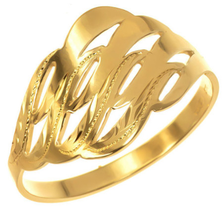 Aranyozott ezüst gyűrű - kézi gravírozással | Argento-ekszer.hu