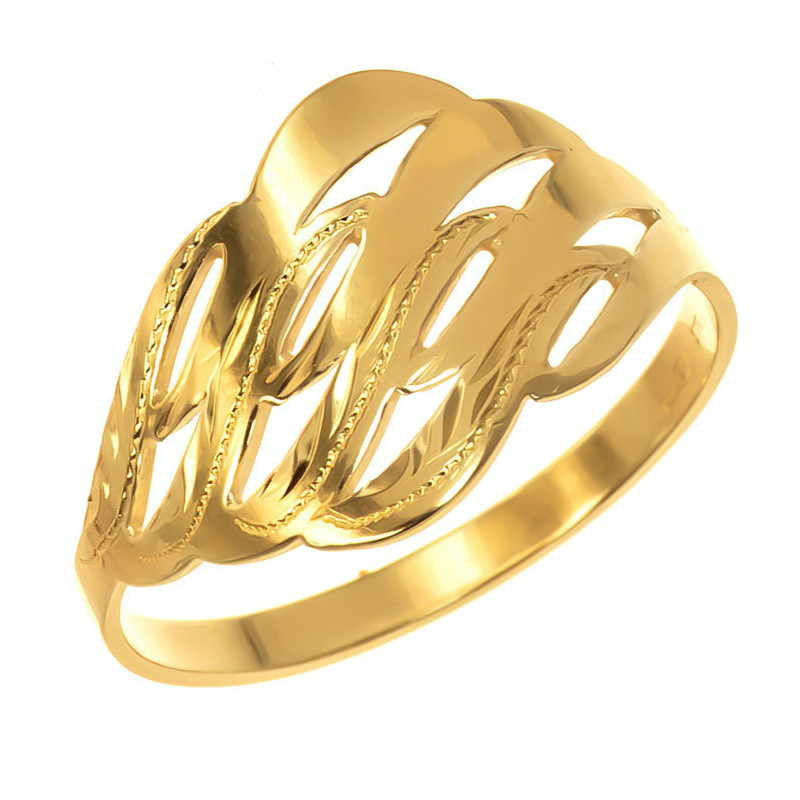 Aranyozott ezüst gyűrű - kézi gravírozással | Argento-ekszer.hu