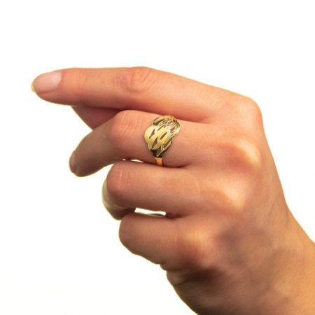 Aranyozott ezüst gyűrű - kézi gravírozással | Argento-ekszer.hu