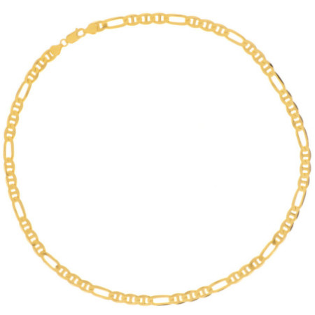 Aranyozott ezüst lánc - Figaruchi minta, szélessége 6,9 mm | Argento-ekszer.hu