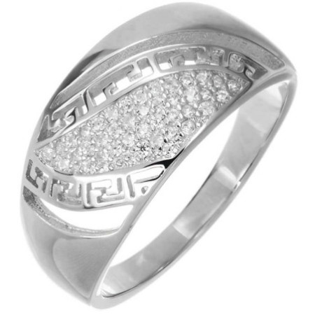 Ezüst gyűrű - átlátszó kerek cirkóniák | Argento-ekszer.hu