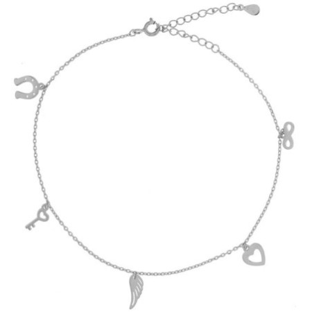 Ezüst bokalánc - szív, végtelen, angyalszárny, kulcs, patkó, hossza 22 - 26 cm | Argento-ekszer.hu