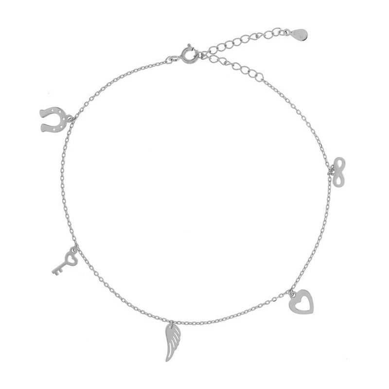 Ezüst bokalánc - szív, végtelen, angyalszárny, kulcs, patkó, hossza 22 - 26 cm | Argento-ekszer.hu Ezüst bokalánc - szív, végtelen, angyalszárny, kulcs, patkó, hossza 22 - 26 cm | Argento-ekszer.hu