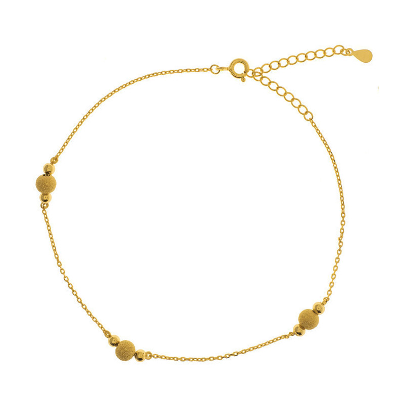 Aranyozott ezüst bokalánc - golyók, hossza 22 - 26 cm | Argento-ekszer.hu Aranyozott ezüst bokalánc - golyók, hossza 22 - 26 cm | Argento-ekszer.hu