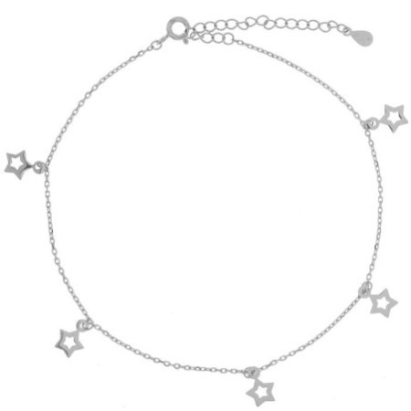 Ezüst bokalánc - szív, csillagok, hossza 22 - 26 cm | Argento-ekszer.hu