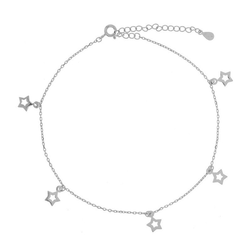 Ezüst bokalánc - szív, csillagok, hossza 22 - 26 cm | Argento-ekszer.hu Ezüst bokalánc - szív, csillagok, hossza 22 - 26 cm | Argento-ekszer.hu