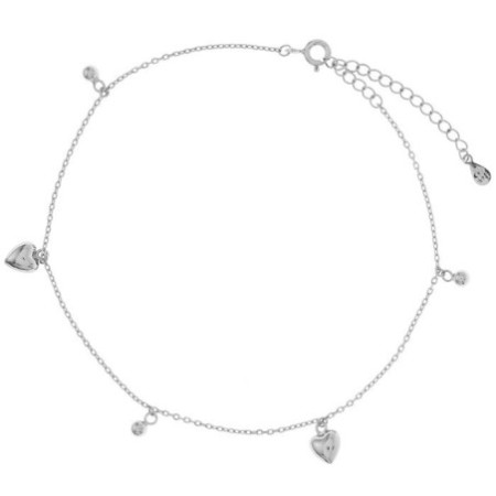 Ezüst bokalánc - szívek, golyók, hossza 22 - 26 cm | Argento-ekszer.hu