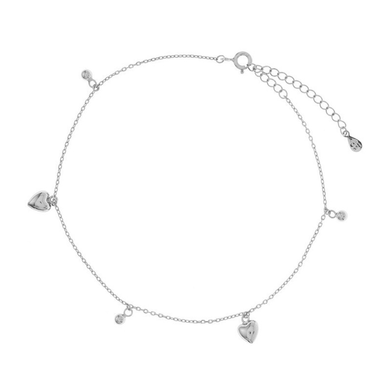 Ezüst bokalánc - szívek, golyók, hossza 22 - 26 cm | Argento-ekszer.hu Ezüst bokalánc - szívek, golyók, hossza 22 - 26 cm | Argento-ekszer.hu