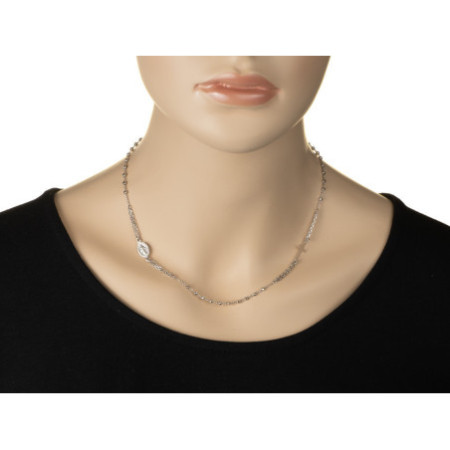 Ezüst nyaklánc - rózsafüzér, 3 tized, kereszt, Csodás érem, hossza 45 - 50 cm | Argento-ekszer.hu
