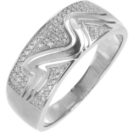 Ezüst gyűrű - átlátszó kerek cirkóniák | Argento-ekszer.hu