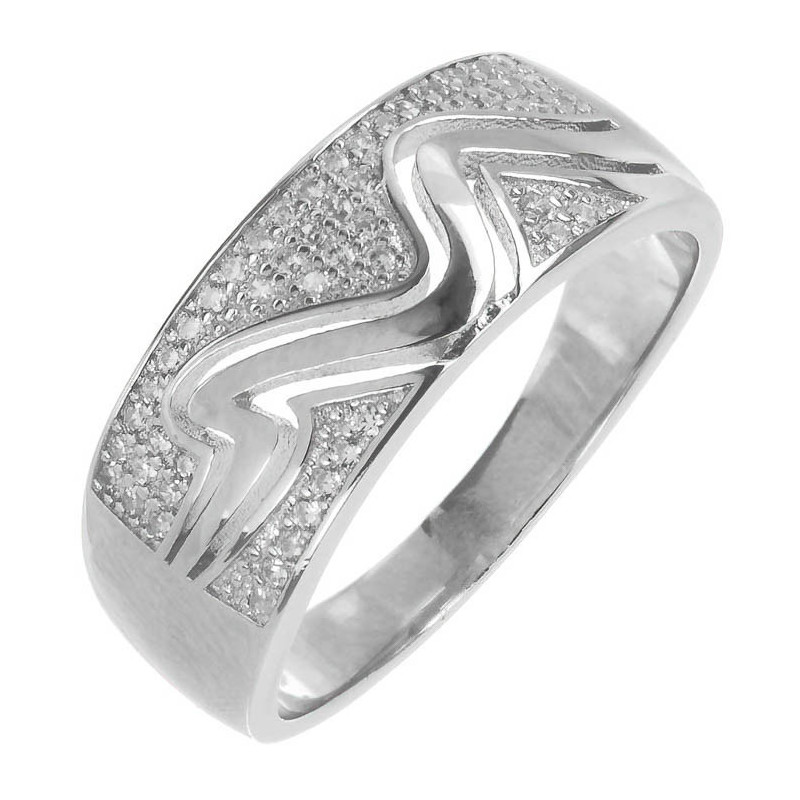 Ezüst gyűrű - átlátszó kerek cirkóniák | Argento-ekszer.hu