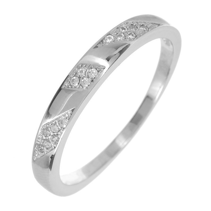 Ezüst gyűrű - átlátszó kerek cirkóniák | Argento-ekszer.hu